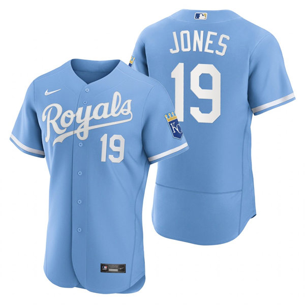 Men's Kansas City Royals #19 JaCoby Jones Nike 2022 Home White FlexBase Player Jersey