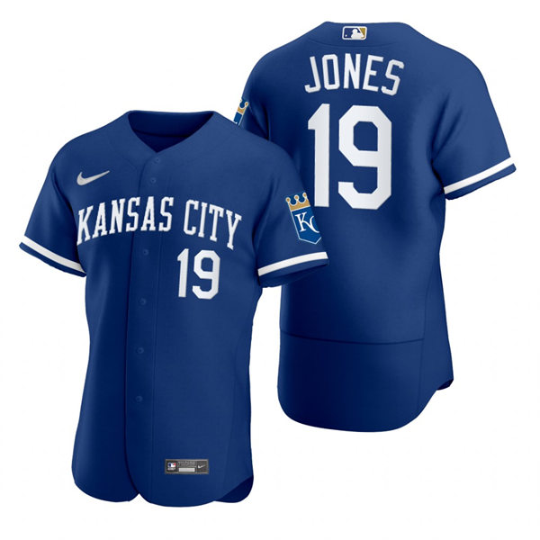 Men's Kansas City Royals #19 JaCoby Jones Nike 2022 Royal Alternate FlexBase Player Jersey