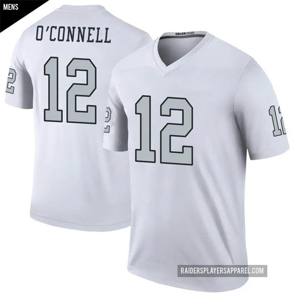 Men's Las Vegas Raiders #12 Aidan O'Connell Nike White Color Rush Legend Player Jersey