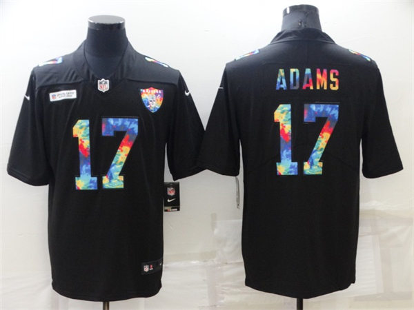 Mens Las Vegas Raiders #17 Davante Adams Nike Black Holographic Edition Jersey