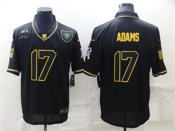 Mens Las Vegas Raiders #17 Davante Adams Nike Black Golden Edition Vapor Limited Jersey