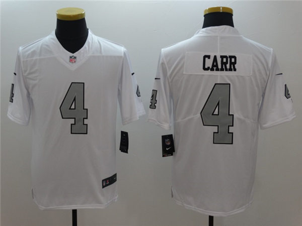 Men's Las Vegas Raiders #4 Derek Carr Nike White Color Rush Legend Player Jersey
