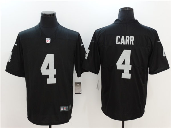 Men's Las Vegas Raiders #4 Derek Carr Nike Black Football Game Jersey