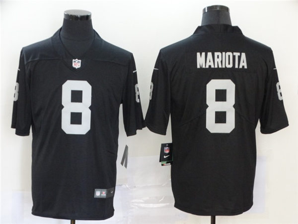 Men's Las Vegas Raiders #8 Marcus Mariota Nike Black Football Game Jersey 