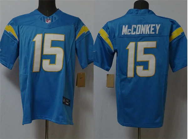 Men's Los Angeles Chargers #15 Ladd McConkey Nike Powder Blue Vapor Limited Player Jersey
