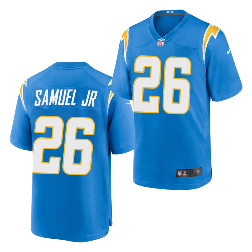 Men's Los Angeles Chargers #26 Asante Samuel Jr. Nike Powder Blue Game Football Jersey
