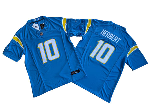 Men's Los Angeles Chargers #10 Justin Herbert Nike Powder Blue Vapor F.U.S.E. Limited Jersey