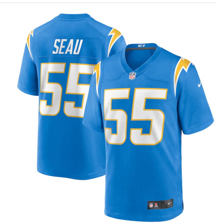 Men's Los Angeles Chargers Retired Player #55 Junior Seau Nike Powder Blue Game Football Jersey
