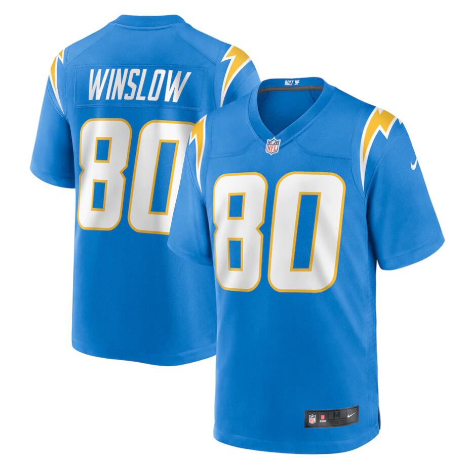 Men's Los Angeles Chargers Retired Player #80 Kellen Winslow Nike Powder Blue Game Football Jersey