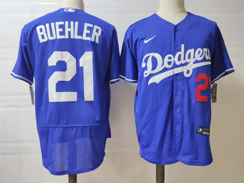 Men's Los Angeles Dodgers # 21 Walker Buehler Royal Nike Flex base Baseball Jersey