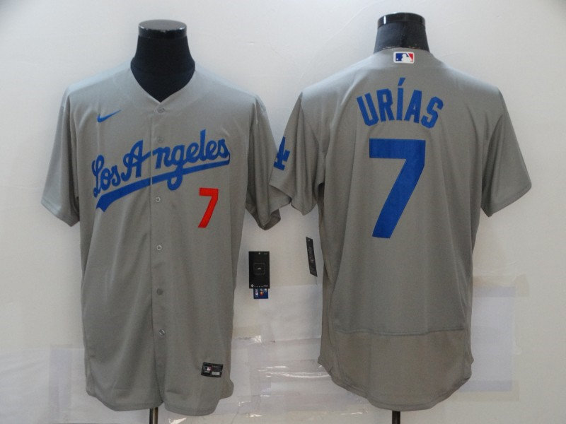 Men's Los Angeles Dodgers #7 Julio Urias Grey Los Angeles Nike Flex base Baseball Jersey