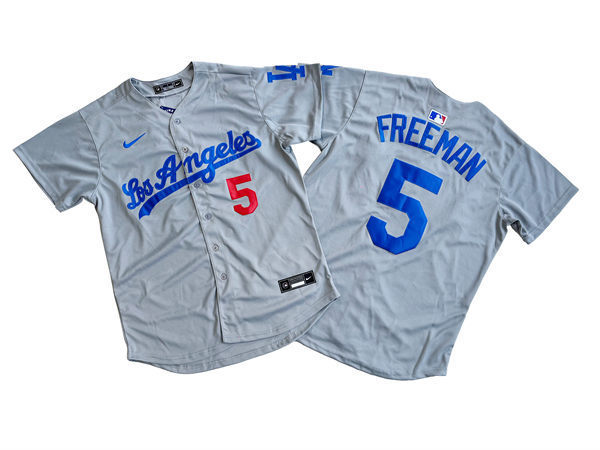 Mens Los Angeles Dodgers #5 Freddie Freeman Nike Grey Los Angeles Limited Jersey
