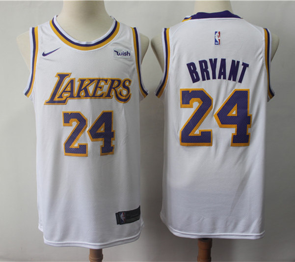 Men's Los Angeles Lakers #24 Kobe Bryant Nike White Association Edition Swingman Jersey 