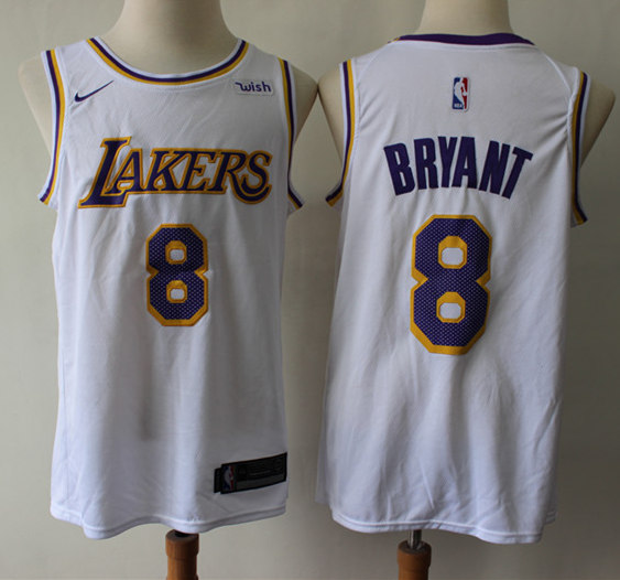 Men's Los Angeles Lakers #8 Kobe Bryant Nike White Association Edition Swingman Jersey 
