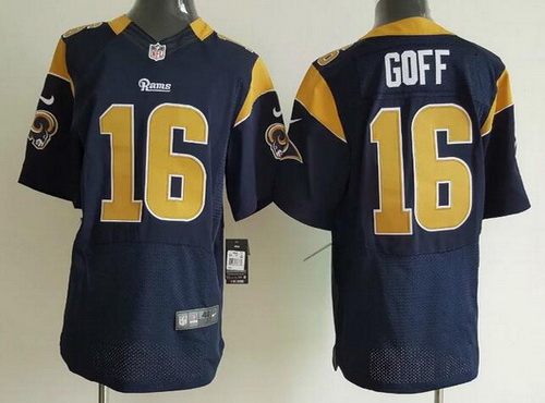 Men's Los Angeles Rams #16 Jared Goff Nike Navy Blue Elite 2016 Draft Pick Jersey