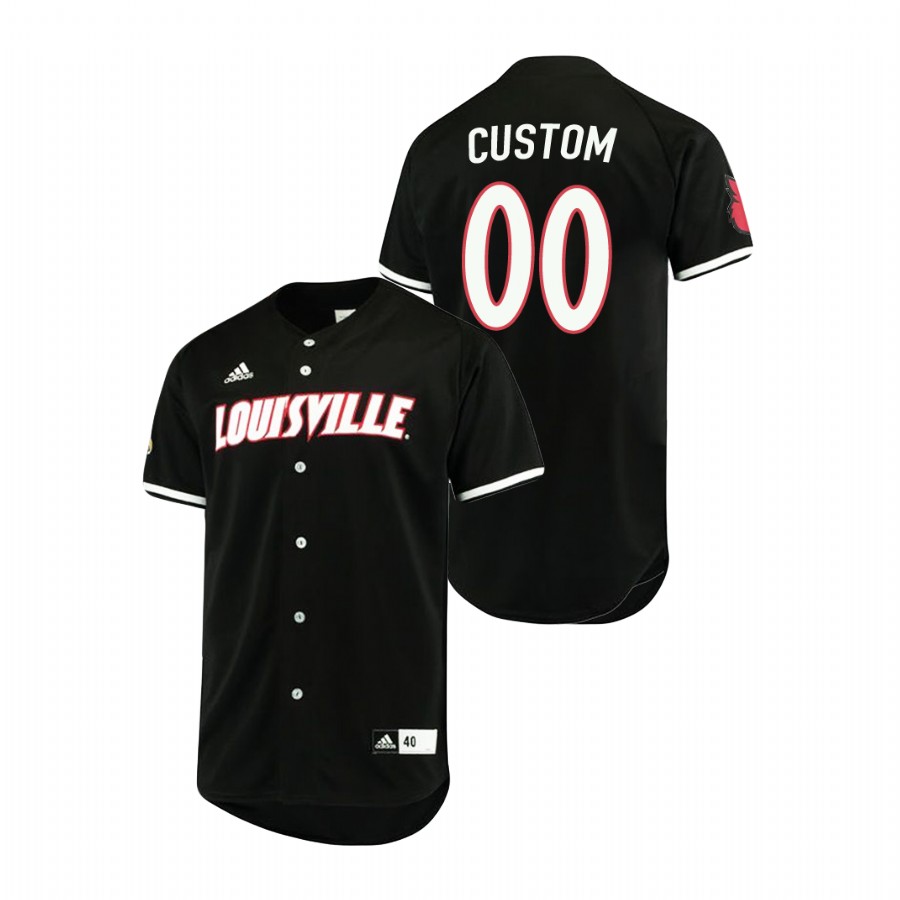 Mens Youth Louisville Cardinals Custom 2021 Black Adidas College Baseball Jersey