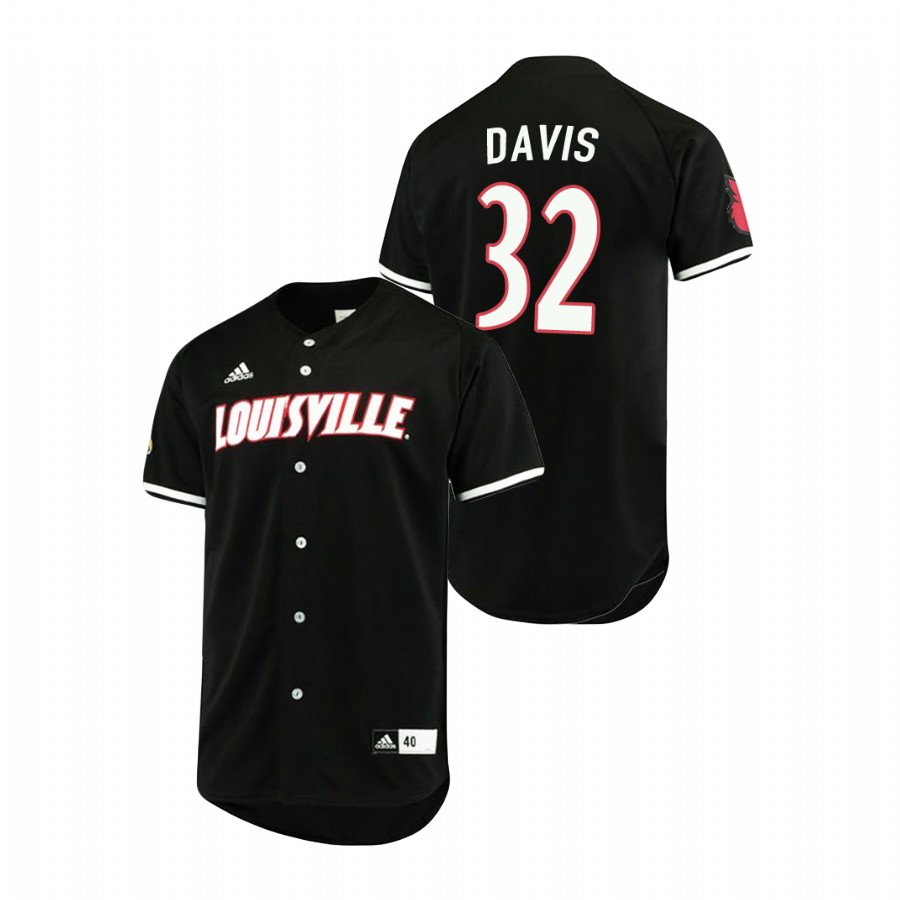 Mens Louisville Cardinals #32 Henry Davis 2021 Black Adidas College Baseball Jersey