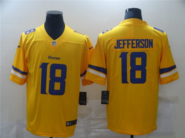 Men's Minnesota Vikings #18 Justin Jefferson Nike Gold Inverted Limited Jersey