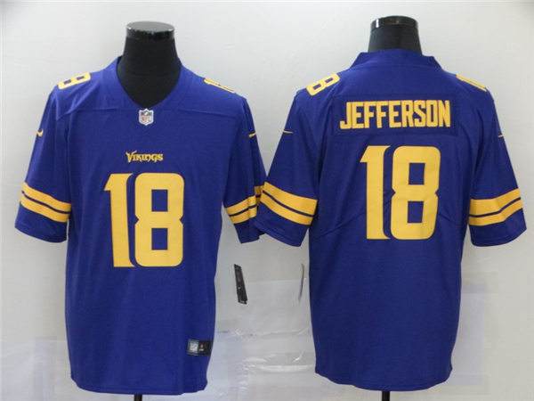 Men's Minnesota Vikings #18 Justin Jefferson Nike Purple NFL Color Rush Vapor Untouchable Limited Jersey