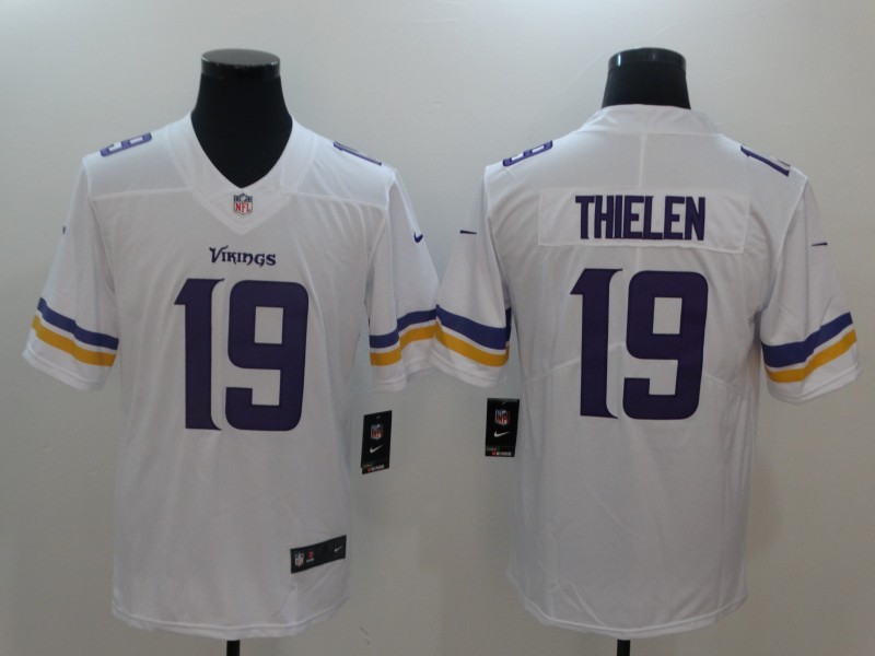 Men's Minnesota Vikings #19 Adam Thielen Nike White Vapor Untouchable Limited Jersey