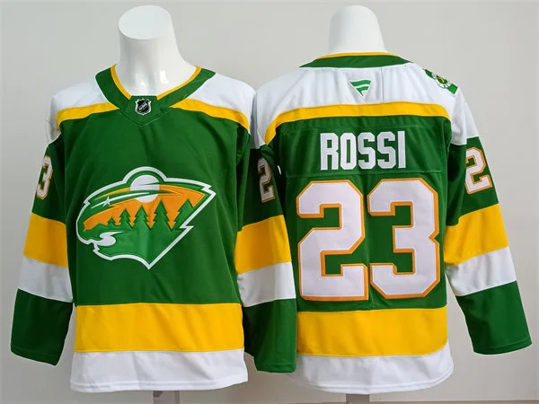 Men's Minnesota Wild #23 Marco Rossi Green 2022 Reverse Retro Primegreen Jersey