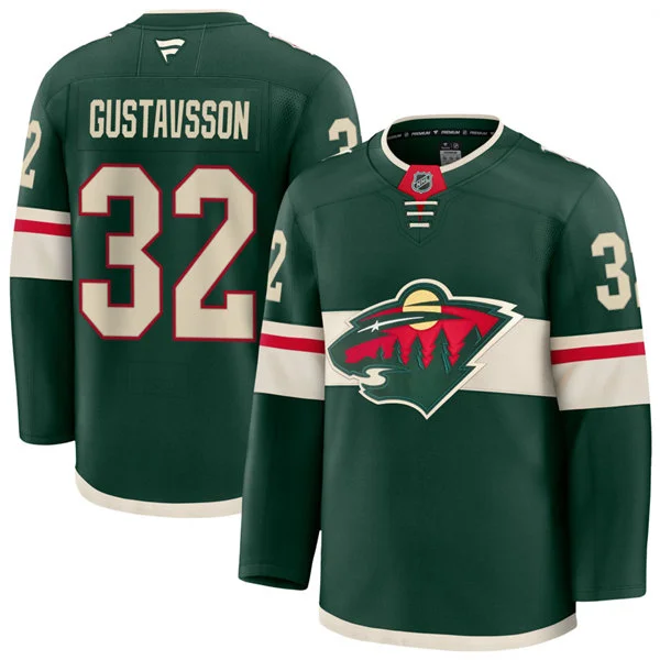 Men's Minnesota Wild #32 Filip Gustavsson Fanatics Home Green Premium Player Jersey