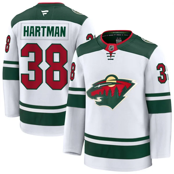 Men's Minnesota Wild #38 Ryan Hartman Fanatics Away White Premium Player Jersey