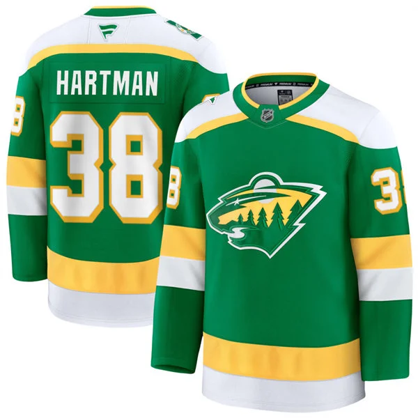 Men's Minnesota Wild #38 Ryan Hartman Green 2022 Reverse Retro Primegreen Jersey