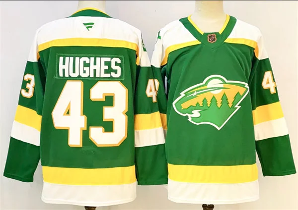 Men's Minnesota Wild #43 Quinn Hughes Fanatics Green Alternate Premium Jersey
