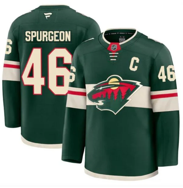 Men's Minnesota Wild #46 Jared Spurgeon Fanatics Home Green Premium Player Jersey