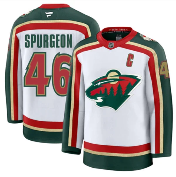 Men's Minnesota Wild #46 Jared Spurgeon Fanatics White 25th Anniversary Premium Jersey