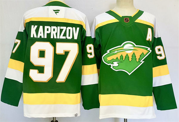 Men's Minnesota Wild #97 Kirill Kaprizov Fanatics Green Alternate Premium Jersey