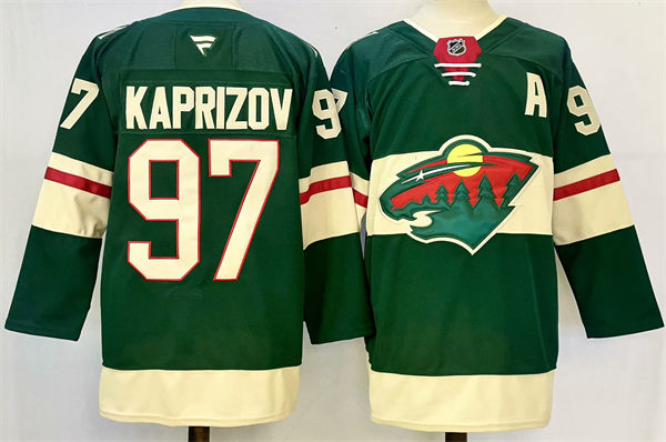 Men's Minnesota Wild #97 Kirill Kaprizov Fanatics Home Green Jersey