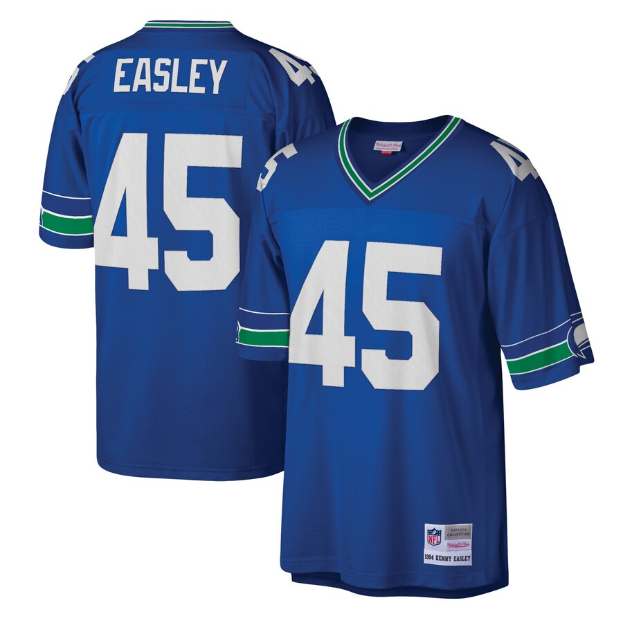 Mens Seattle Seahawks #45 Kenny Easley Royal Mitchell & Ness Legacy Throwback Jersey
