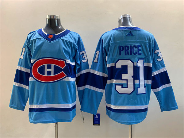Men's Montreal Canadiens #31 Carey Price Blue 2022 Reverse Retro Primegreen Jersey