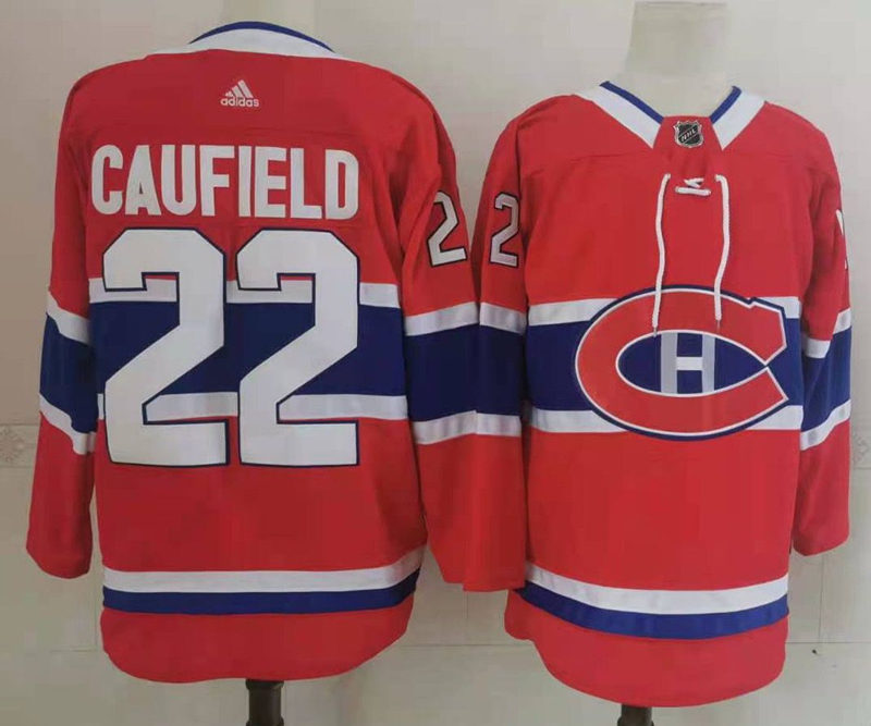 Men's Montreal Canadiens #22 Cole Caufield adidas Home Red Jersey