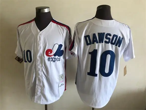 Men's Montreal Expos #10 Andre Dawson White 1982 Throwback Jersey