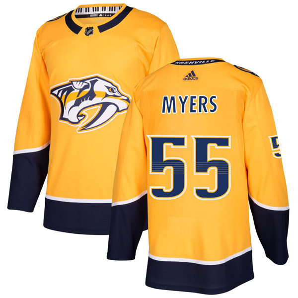 Mens Nashville Predators #55 Philippe Myers Adidas Home Gold Jersey