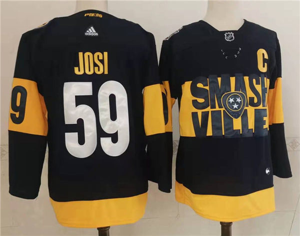 Men's Nashville Predators #59 Roman Josi Adidas Navy Stitched 2022 Stadium Series Jersey