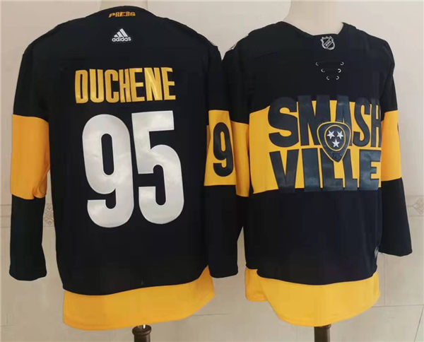 Men's Nashville Predators #95 Matt Duchene Adidas Navy Stitched 2022 Stadium Series Jersey