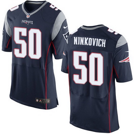 Men's New England Patriots #50 Rob Ninkovich Blue Nik Elite Jersey