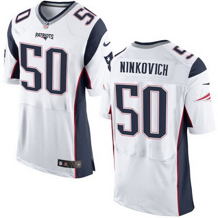 Men's New England Patriots #50 Rob Ninkovich White Nik Elite Jersey