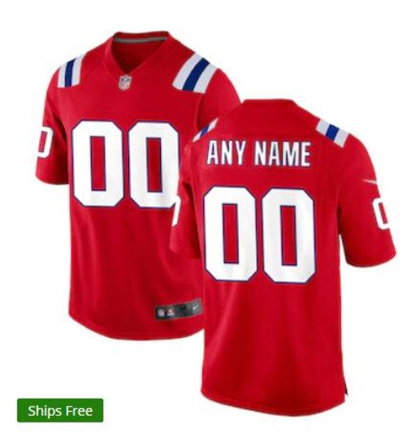 Men's New England Patriots Custom Red Nike Vapor Untouchable Limited Jersey