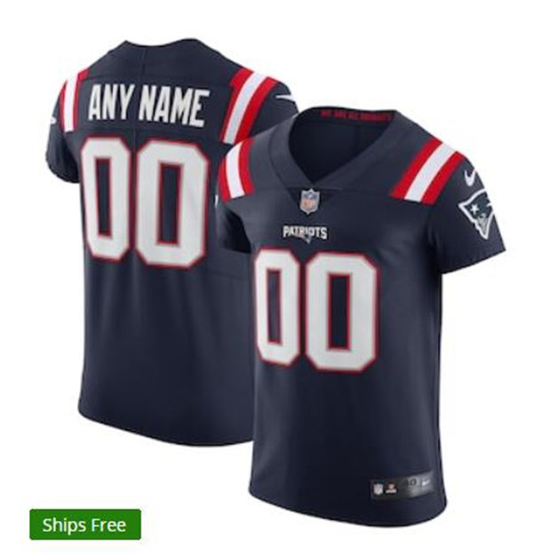 Youth Custom New England Patriots Nike Navy Color Rush Game Personal Kid's Football Jersey