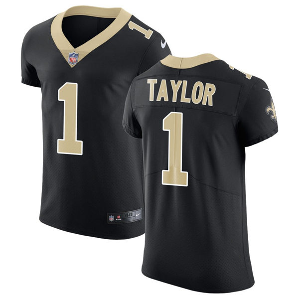 Men's New Orleans Saints #1 Alontae Taylor Nike Black Vapor Untouchable Limited Jersey