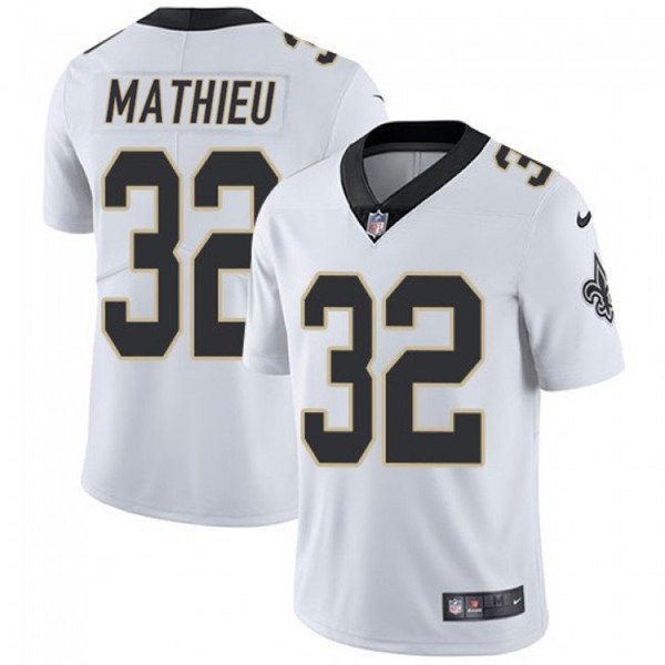 Men's New Orleans Saints #32 Tyrann Mathieu Nike White Away Vapor Limited Jersey
