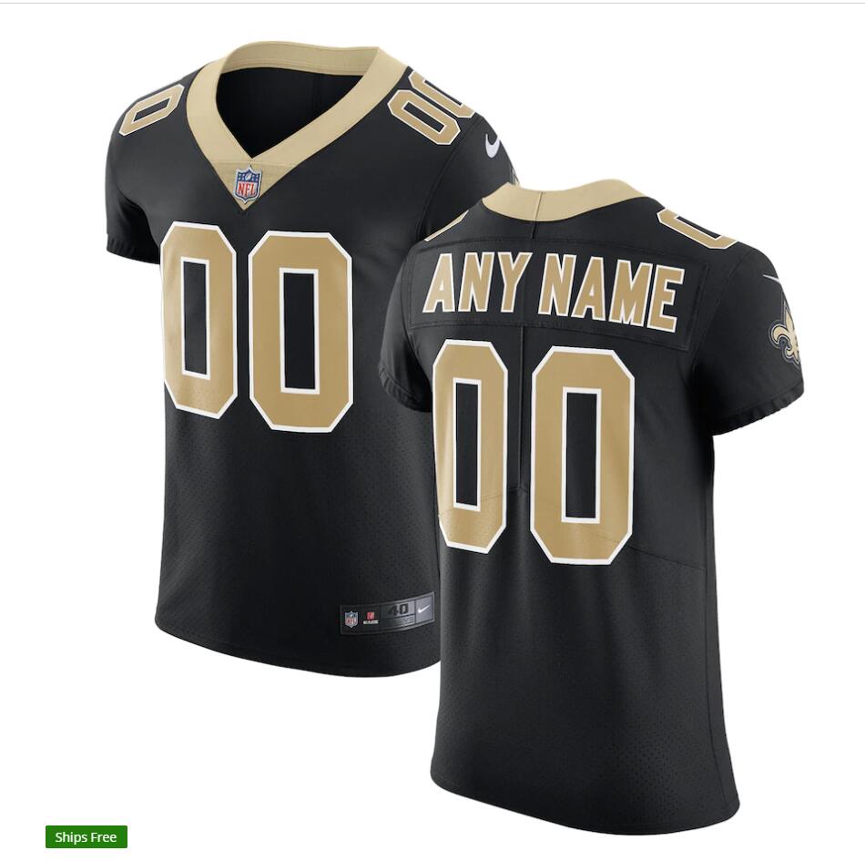 Mens Nike New Orleans Saints Customized Black Elite Jersey