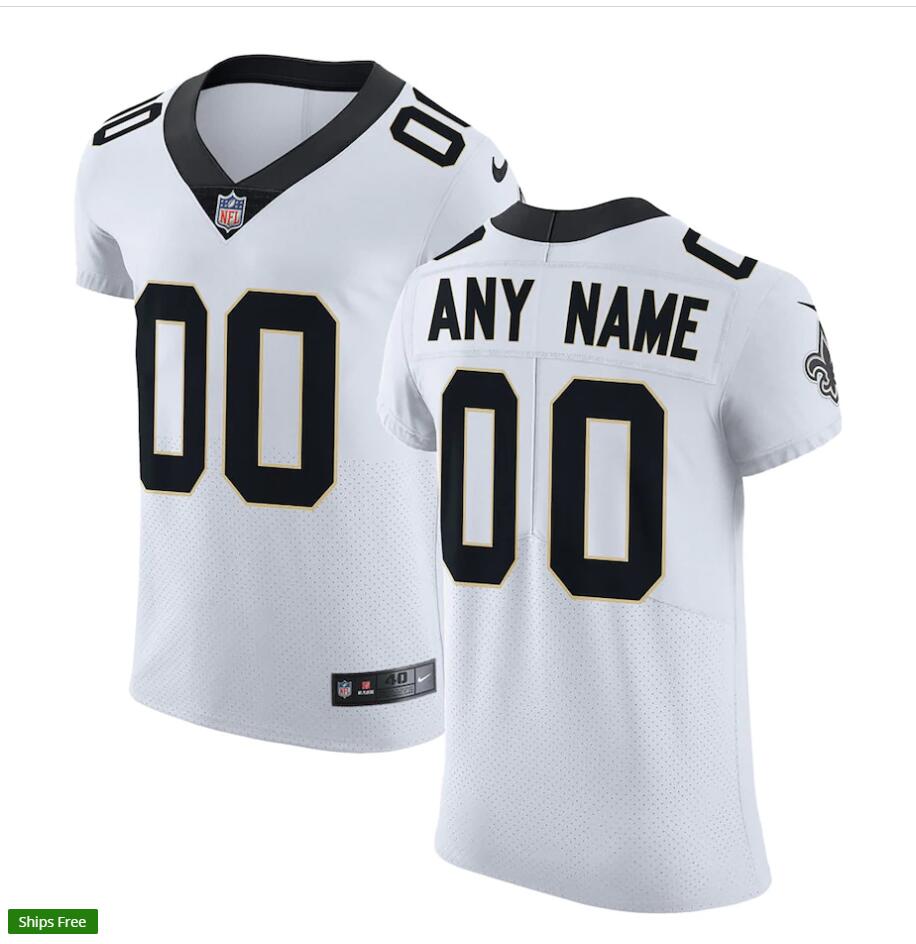 Mens Nike New Orleans Saints Customized White Elite Jersey