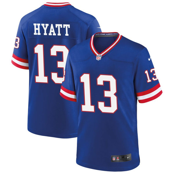 Men's New York Giants #13 Jalin Hyatt Nike Royal Classic Limited Jersey