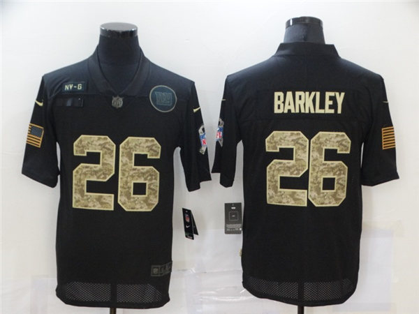 Men's New York Giants #26 Saquon Barkley Black Nike Leopard Fashion Football Jersey